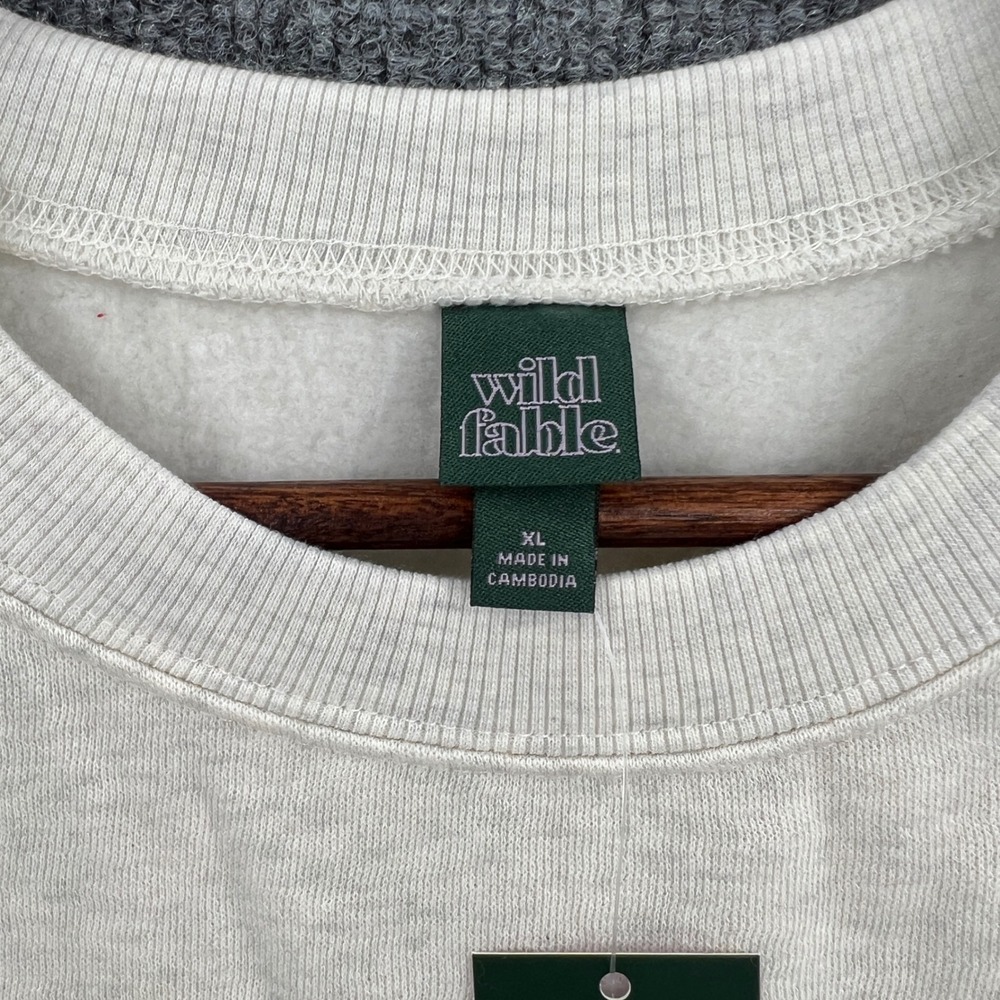 Wild Fable Sweatshirt Womens XL Heathered Gray Oversized Crew Minimalist Lounge‎ - Picture 2 of 7